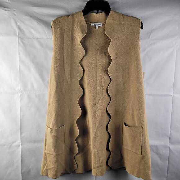 Serengeti Jackets & Blazers - SERENGETI BRAND Sz L Crinkle Cut Grannycore Viscose Blend Vest